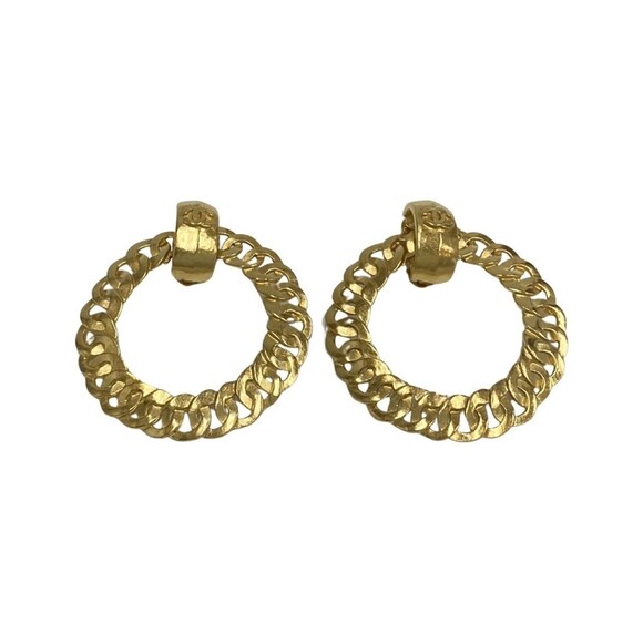 CHANEL Vintage Gold Coco Mark Earrings - Picture 1 of 6